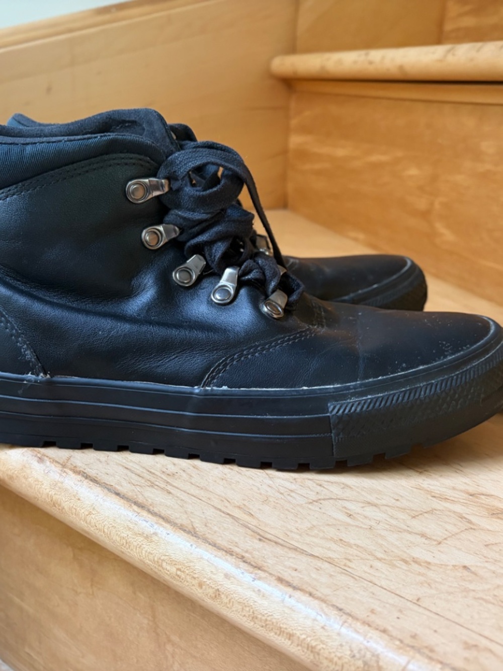 Leather Converse High Tops - Picture 4 of 5